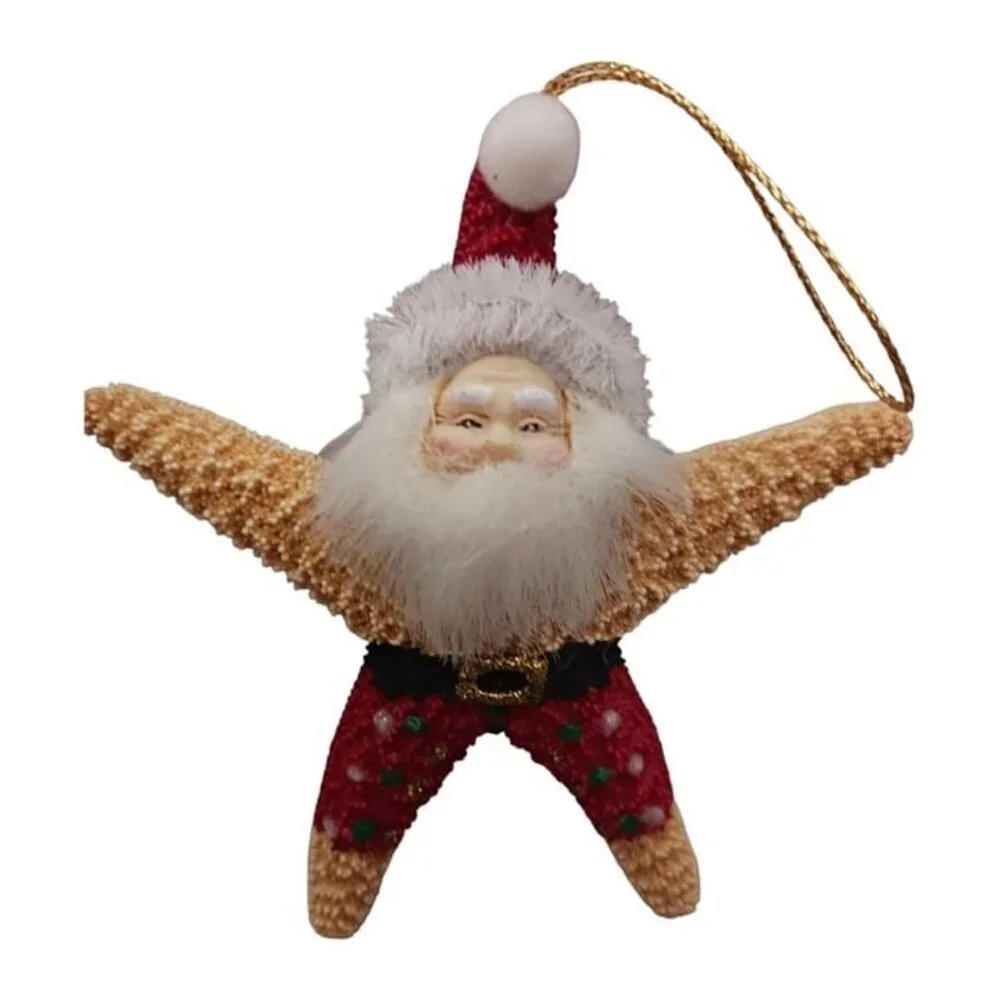 Santa starfish set of 2 ornaments